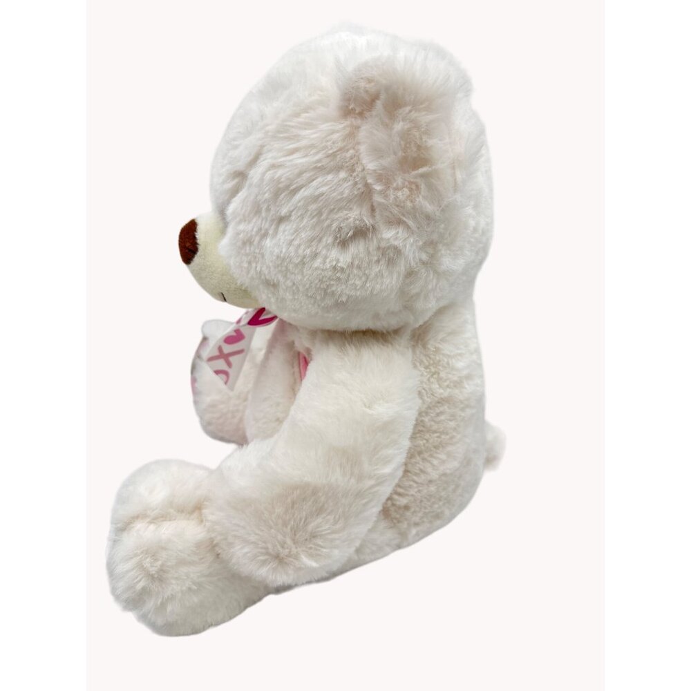 Dan Dee Collectors Choice Plush Teddy Bear 16 White Soft Pink Ribbons Hug Me - Picture 5 of 9